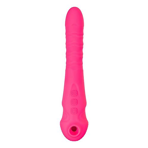 JOS COTOX 23 cm Vakum ve Darbe Modlu Pembe Silikon Pulsatr Vibratr