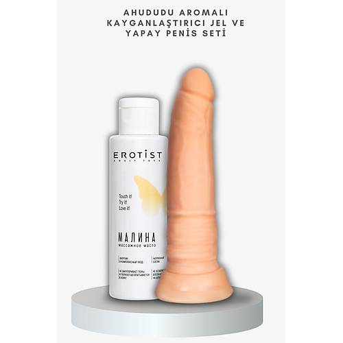 Orman Meyvesi Aromal Kayganlatrc Jel ve 18 cm Gereki Yapay Penis Seti - Kusursuz Gereklik