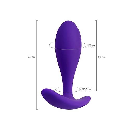 Erotist Geni�leyen A��ya Sahip Kolay Kavranabilen 7,2 cm Mor Silikon Anal Plug