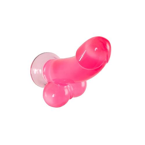 Erotist Fush 18 cm Pembe Anal ve Vajinal Kullanm iin Yapay Penis - Vantuzlu Tasarm ve Belirgin Ba