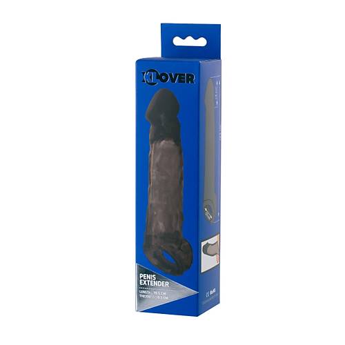 Erotist XLover Boyut Artrc Siyah Penis Klf - 19,5 cm Geniletici ve Skrotum Halkal Tasarm