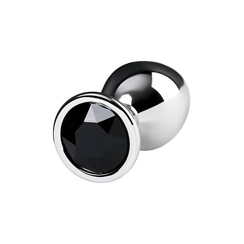 Erotist Gm Renkli Orta Boy Anal Plug - Siyah Kristalli, 190 Gram