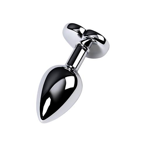 Erotist G�m�� Renkli ve Kalp Detayl� Anal Plug - Mor Kristalli 7 cm