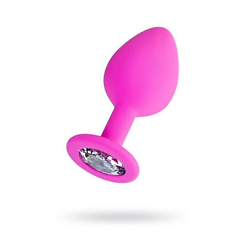 Erotist Kristal Tal, k Yapda Pembe Renk 8 cm Silikon Anal Plug