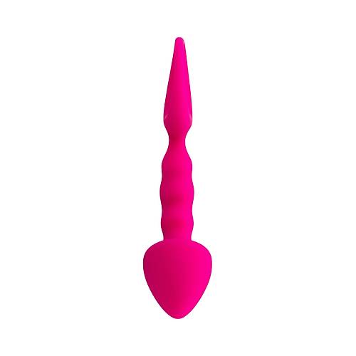 Erotist Ekstra Uyarm Salayan Kavisli Detaylara Sahip zel Tasarm 12,5 cm Silikon Pembe Anal Plug: Bong