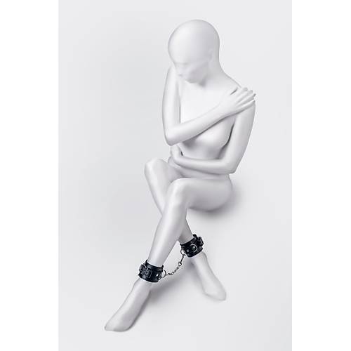 Anonymo #0153 26,5 cm BDSM Ayak Kelepesi  Siyah Renkli PU Deri Fantezi Aksesuar