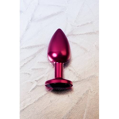 Erotist K�rm�z� Renkli Anal Plug - Siyah Kristalli 7 cm