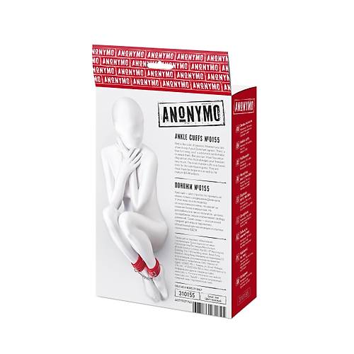 Anonymo Krmz PU Deri 27 cm BDSM Ayak Kelepe Modeli