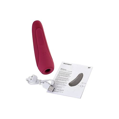 Satisfyer Curvy 1 14,3 cm Krmz Silikon Vakumlu App Kontroll Klitoris Vibratr