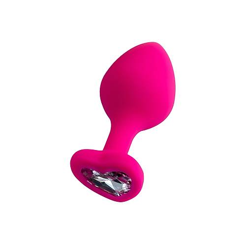 Erotist Elmas Kalpli, k, Pembe Renk 8 cm Silikon Anal Plug: Diamond Heart