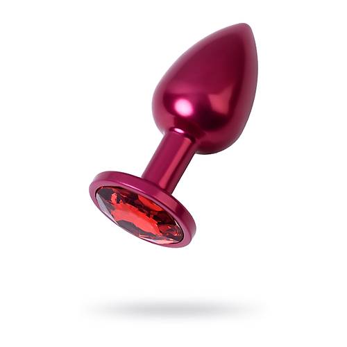 Erotist Krmz Renkli Parlak Anal Plug - Krmz Kristalli, Orta Boy, 7 cm