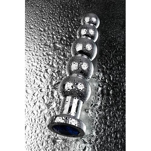 Erotist Byk Boy Boumlu Anal Plug - 14 cm Mavi Kristalli