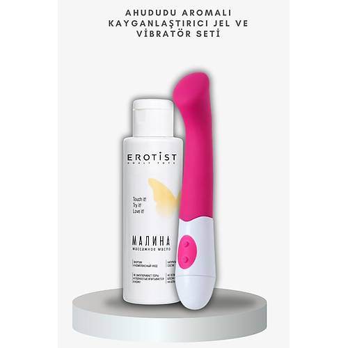 Orman Meyvesi Aromal Kayganlatrc Jel ve 19 cm Vibratr Seti - 10 Titreim Modu