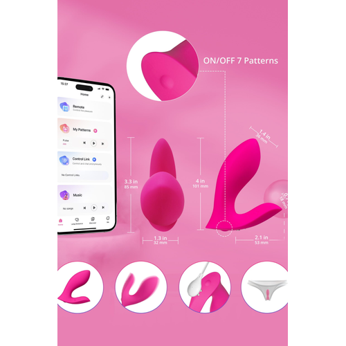 Erotist LOVENSE Flexer Vibratr Silikon, pembe, 10 cm