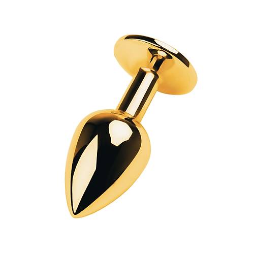 Erotist Altn Sar Renkli Anal Plug - Krmz Kristalli 7 cm