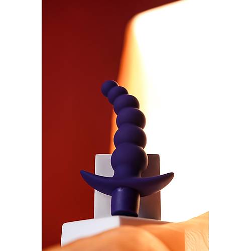 Erotist Titreimli ve Kabartmal Ekstra Uyarm Salayan 13,5 cm Mor Anal Plug: Dandy