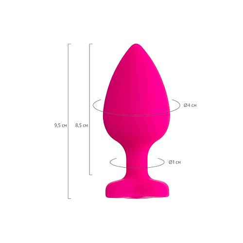 Erotist Elmas Kalpli, ��k, Pembe Renk 9,5 cm Silikon Anal Plug: Diamond Heart