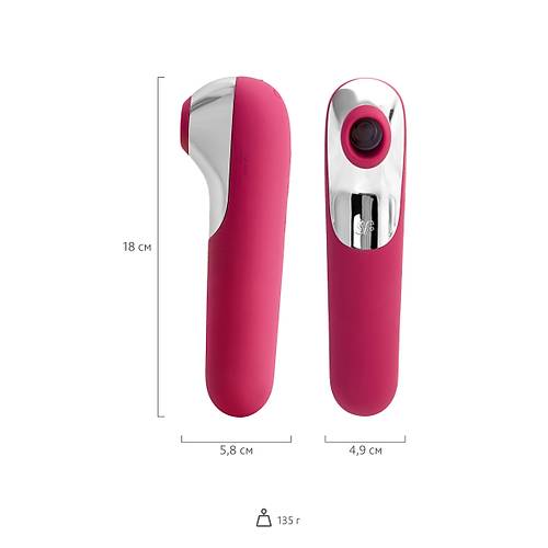 Satisfyer Dual Love Pink 16 cm Krmz Silikon Vakumlu Klitoral Uyarc Vibratr
