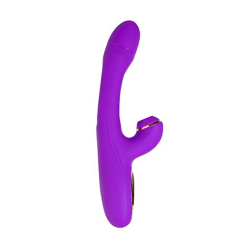 JOS Pitti 24 cm Mor Silikon Dil Vibratr Vakumlu Stimlasyonlu Kadnlara zel