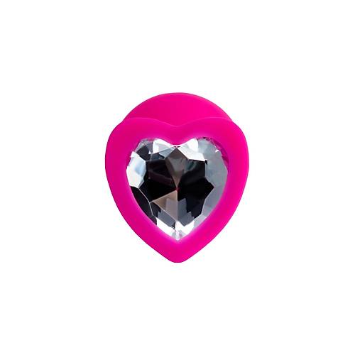 Erotist Elmas Kalpli, k, Pembe Renk 8 cm Silikon Anal Plug: Diamond Heart