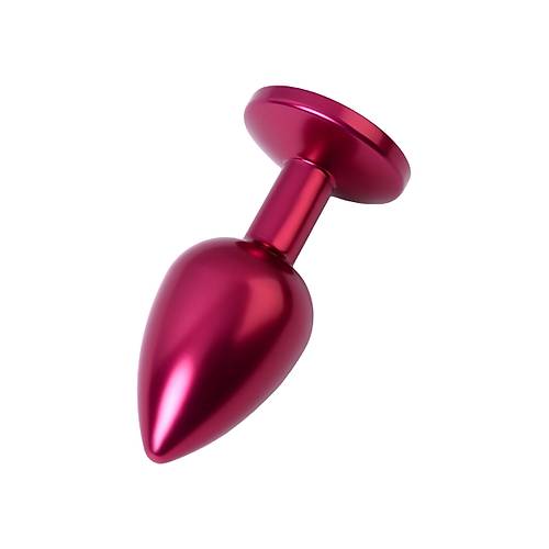 Erotist Krmz Renkli Parlak Anal Plug - Krmz Kristalli, Orta Boy, 7 cm