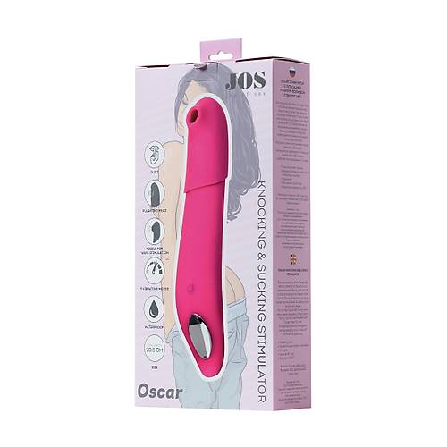 JOS Oscar 2si 1 Arada 20,5 cm Vakum Dalgal Vibratr  Pembe ift Fonksiyonlu Uyarc