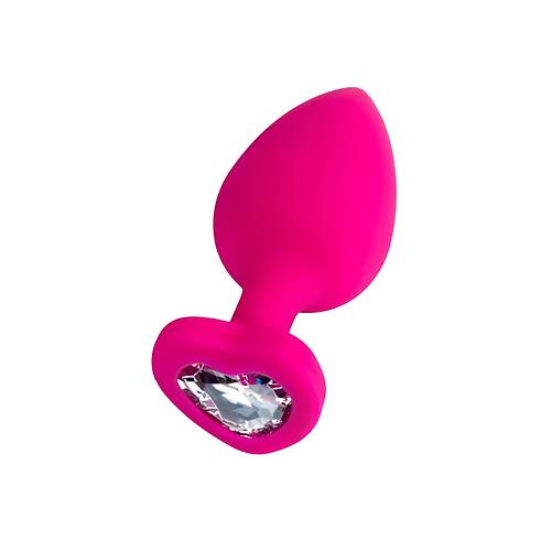 Erotist Elmas Kalpli, k, Pembe Renk 9,5 cm Silikon Anal Plug: Diamond Heart