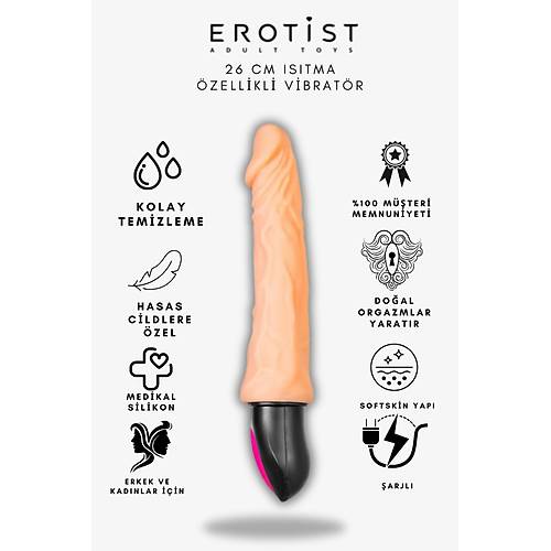 Orman Meyvesi Aromal� Kayganla�t�r�c� Jel ve Cocksman 26 cm Is�tma �zellikli Vibrat�r Seti