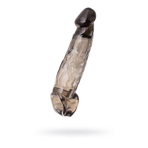 Erotist XLover Boyut Artrc Siyah Penis Klf - 19,5 cm Geniletici ve Skrotum Halkal Tasarm