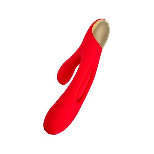 JOS Patti Hareketli Dilli Vibratr - Krmz Silikon, 24 cm
