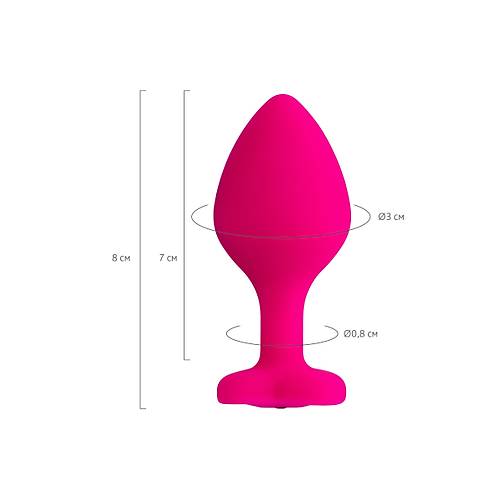 Erotist Elmas Kalpli, k, Pembe Renk 8 cm Silikon Anal Plug: Diamond Heart