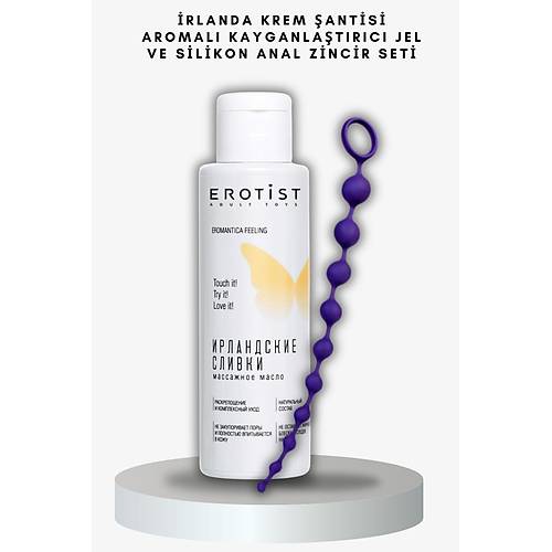 rlanda Krem anti Aromal Kayganlatrc Jel ve Mavi Silikon Boumlu Anal Zincir Seti