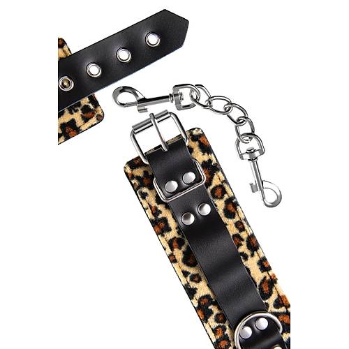 Erotist PU Deri Baskl Ayak Kelepesi, BDSM Fantezi Aksesuar, 27 cm
