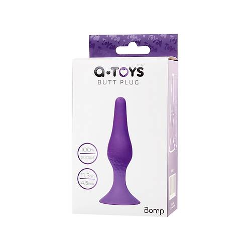 Erotist Vantuzlu 11 cm Anal Plug - Silikon Mor Renkli