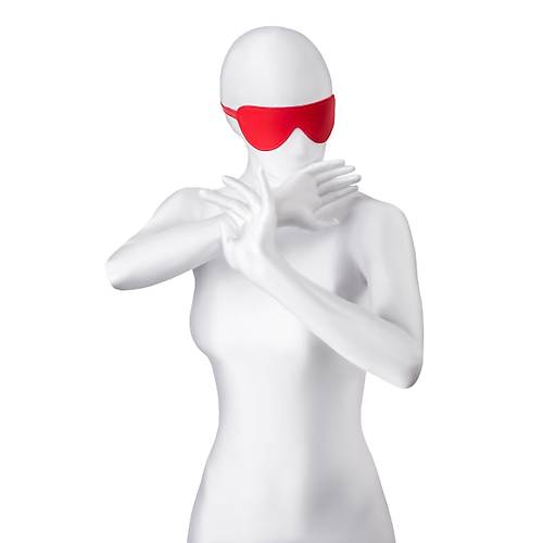 Anonymo 65 cm BDSM Maske  Krmz Renkli PU Deri Malzemeli Fantezi ve Rol Yapma Aksesuar