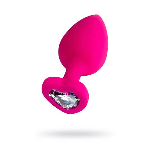Erotist Elmas Kalpli, k, Pembe Renk 9,5 cm Silikon Anal Plug: Diamond Heart