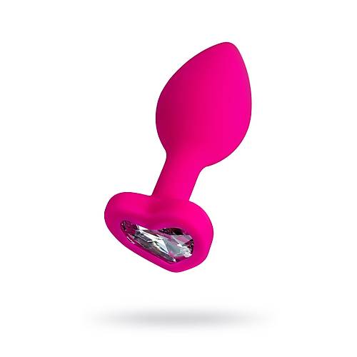 Erotist Elmas Kalpli, k, Pembe Renk 7 cm Silikon Anal Plug: Diamond Heart