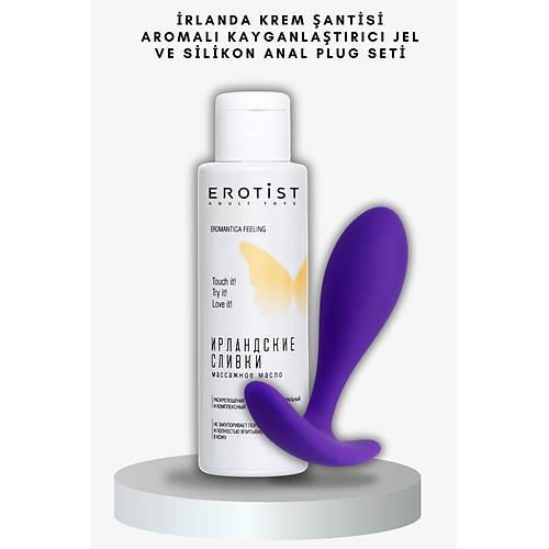Erotist rlanda Krem anti Aromal Kayganlatrc Jel ve Mor Renkli Silikon Anal Plug Seti