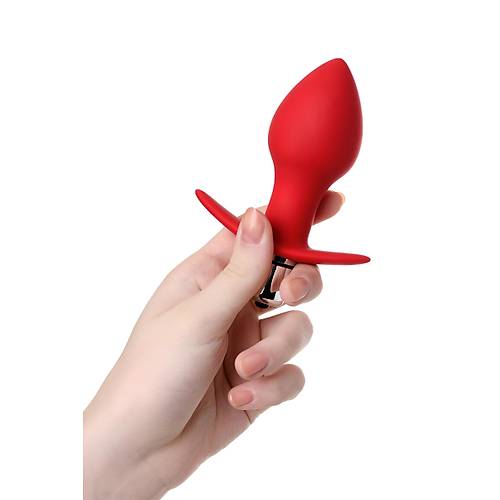 Erotist Sivri Ulu Titreim zellikli Ekstra Penetrasyon Salayan 9,7 cm Krmz Anal Plug