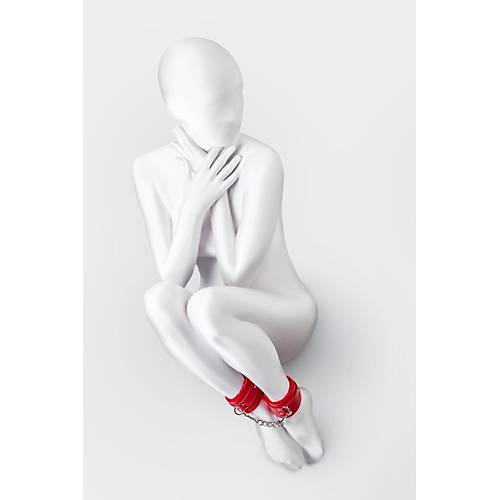 Anonymo Krmz PU Deri 27 cm BDSM Ayak Kelepe Modeli