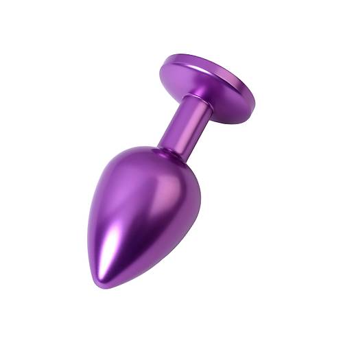 Erotist Mor Renkli Orta Boy Anal Plug - Mor Kristalli (8cm, 85gram)