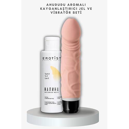 Orman Meyvesi Aromal Kayganlatrc Jel ve 19 cm Vibratr Seti - 7 Titreim Modu