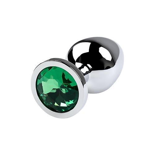 Erotist Orta Boy Anal Plug - Yeil Kristalli 8 cm