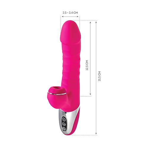 Erotist JOS TO-FROLLY 21,5cm Pembe Vakum ve Emi zellikli Vibratr - Modern Yapl Titreimli Dildo