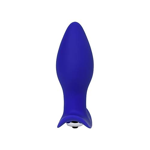 Erotist Titreimli ve Sivri U Detayl Ekstra Uyarml Mavi 10,7 cm Anal Plug: Fancy