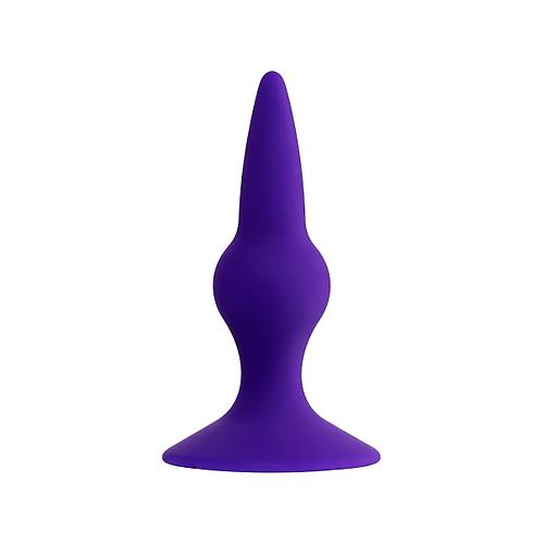 Erotist Sivri Ulu Vantuz zellikli Ekstra Penetrasyon Salayan Mor Renk 10,5 cm Silikon Anal Plug