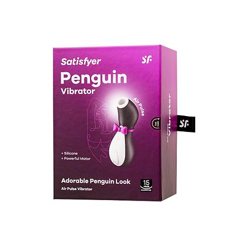 Satisfyer Penguin 11,5 cm Vakum Dalgal Klitoris Vibratr  Siyah Renkli Sessiz ve Etkili Uyarm Cihaz
