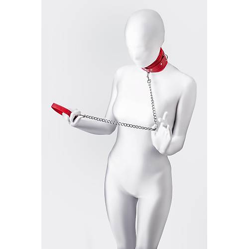 Anonymo Krmz PU Deri BDSM Esaret Tasmas Modeli