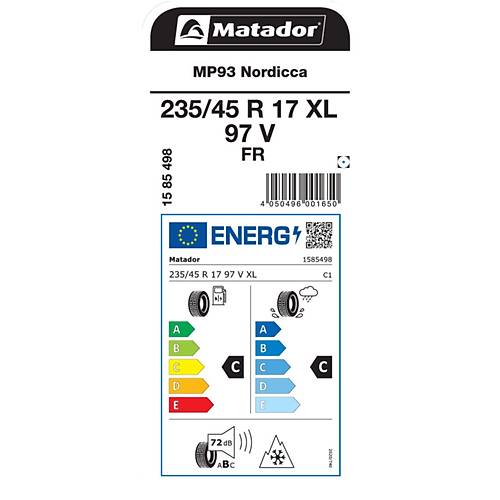 Matador 235/45 R17 97V Xl Fr MP93 Nordicca Oto K Lastii ( retim Yl: 2023 )