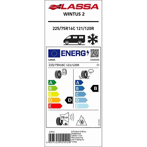 Lassa 225/75 R16C 121/120R Wintus 2 K Lastii (retim Yl: 2024)